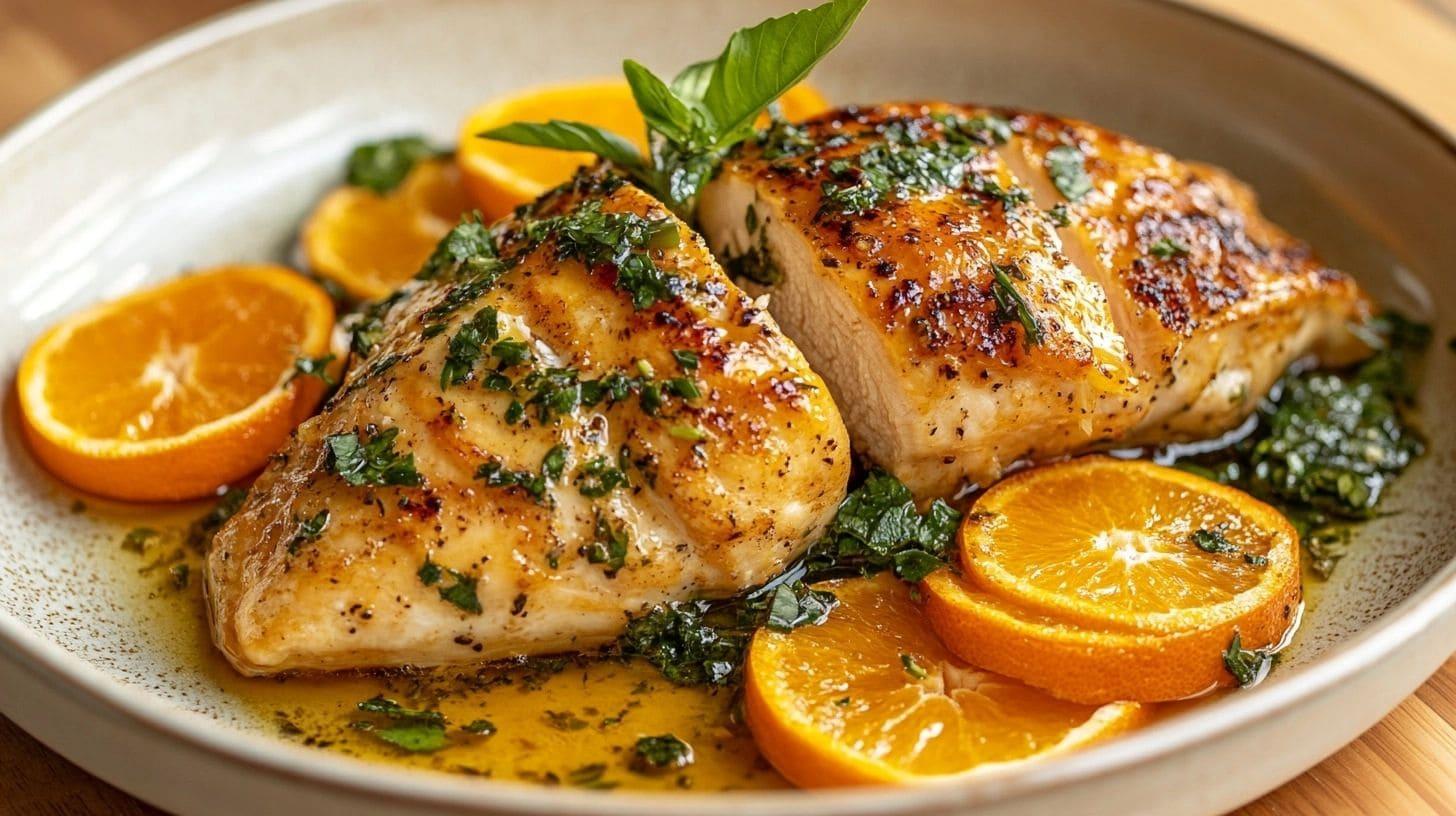 Pečená kuřecí prsa s aromatickými bylinkami